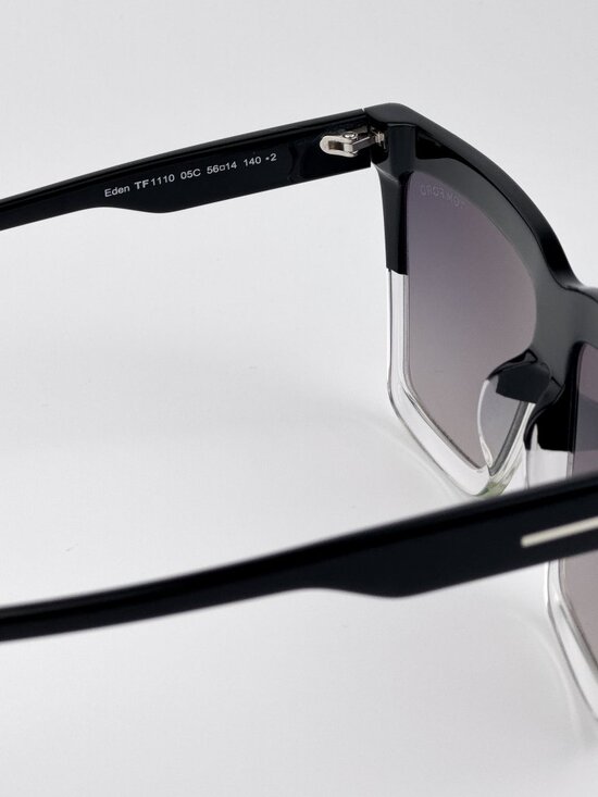 Tom Ford EDEN FT1110 05C Sunglasses – Black Transparent Square Cat Eye Mirror main image 4